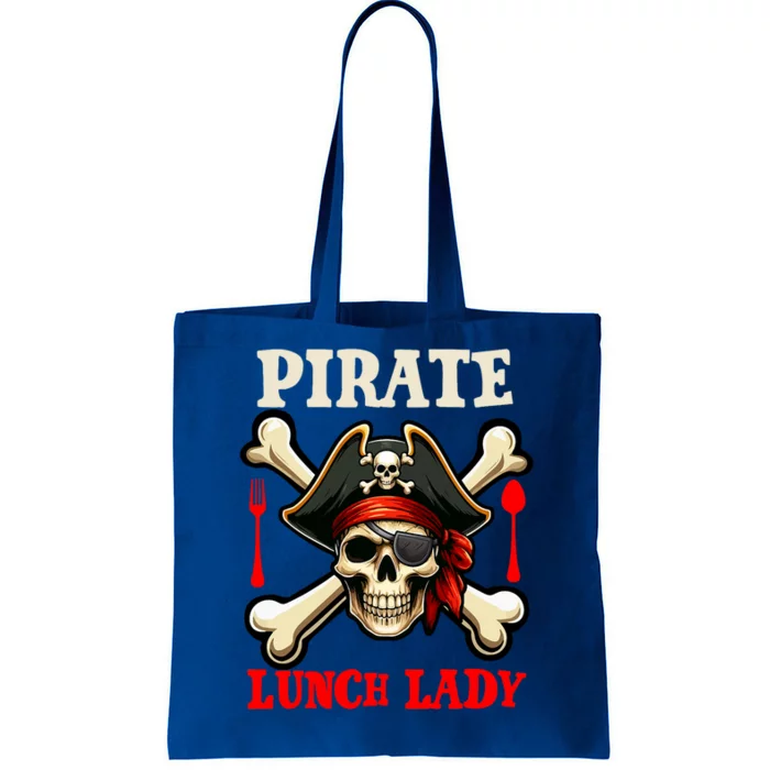 Pirate Lunch Lady Costume Skull Horror Pirate Funny Job Team Tote Bag