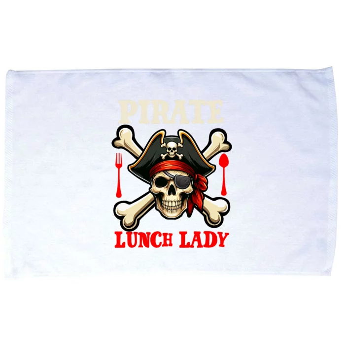 Pirate Lunch Lady Costume Skull Horror Pirate Funny Job Team Microfiber Hand Towel