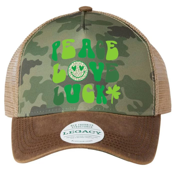 Peace Love Luck Shamrock St Patrick's Day Irish Legacy Tie Dye Trucker Hat