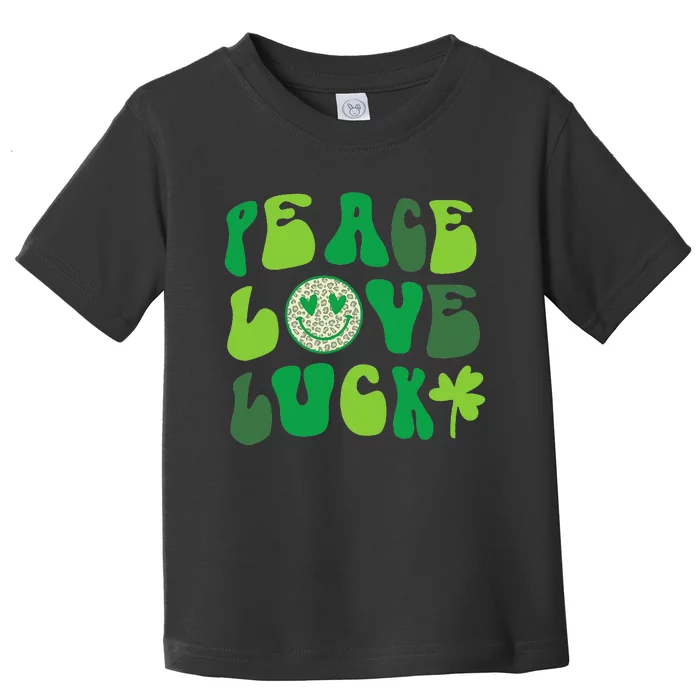 Peace Love Luck Shamrock St Patrick's Day Irish Toddler T-Shirt