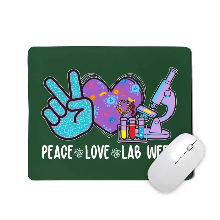 Peace Love Lab Week Science Fan Mousepad