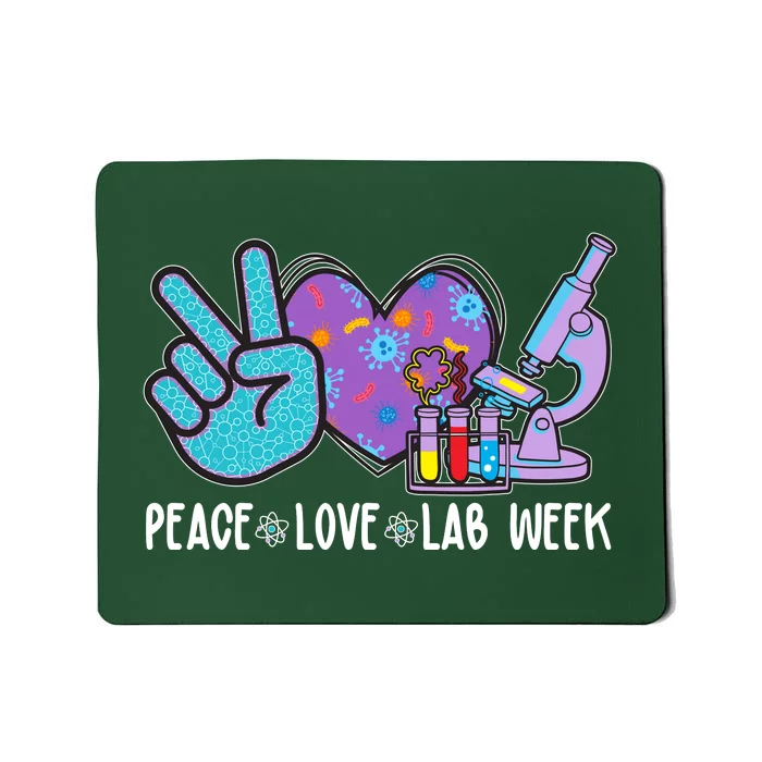 Peace Love Lab Week Science Fan Mousepad