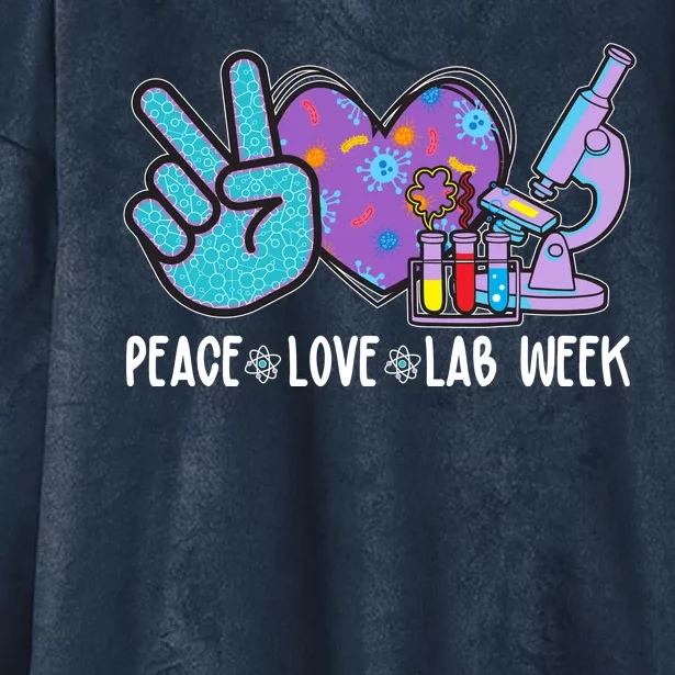 Peace Love Lab Week Science Fan Hooded Wearable Blanket