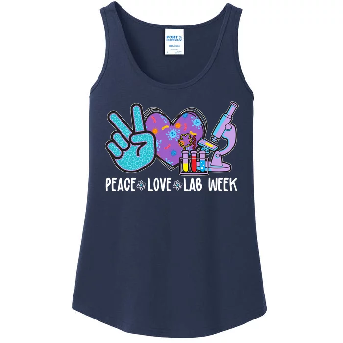 Peace Love Lab Week Science Fan Ladies Essential Tank