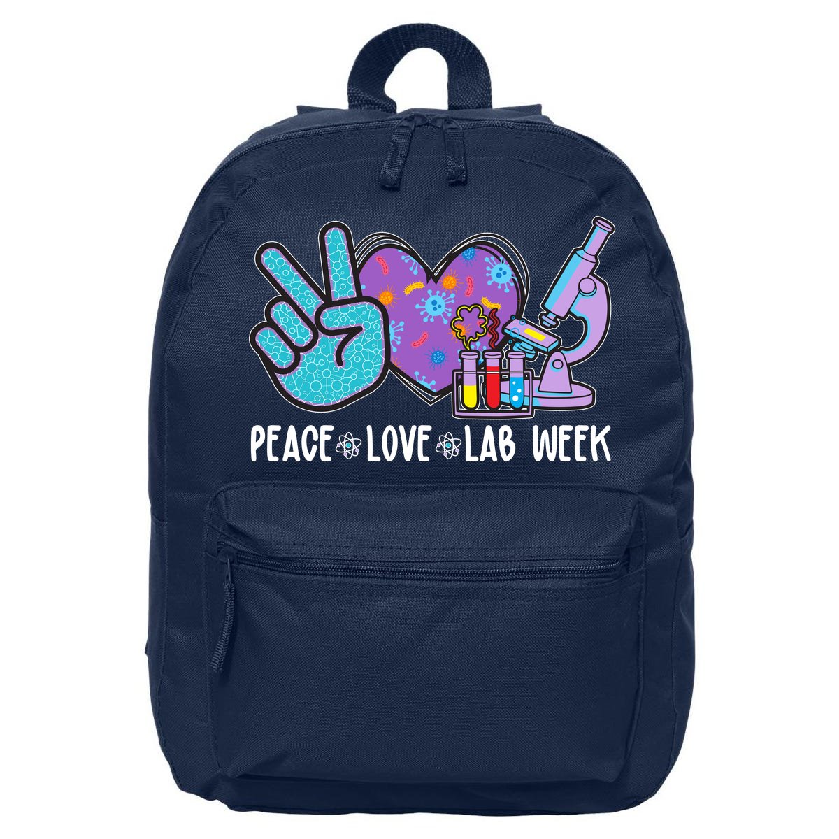 Peace Love Lab Week Science Fan 16 in Basic Backpack | TeeShirtPalace