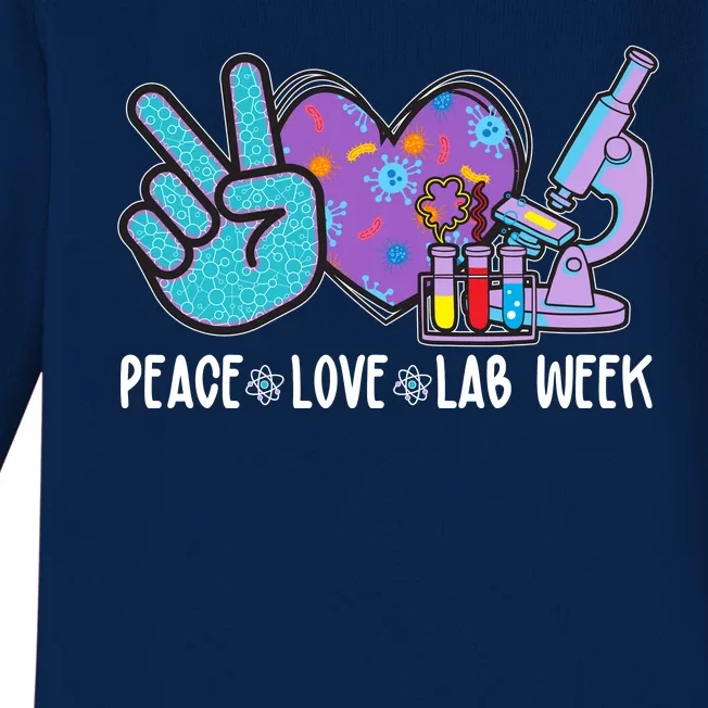 Peace Love Lab Week Science Fan Baby Long Sleeve Bodysuit