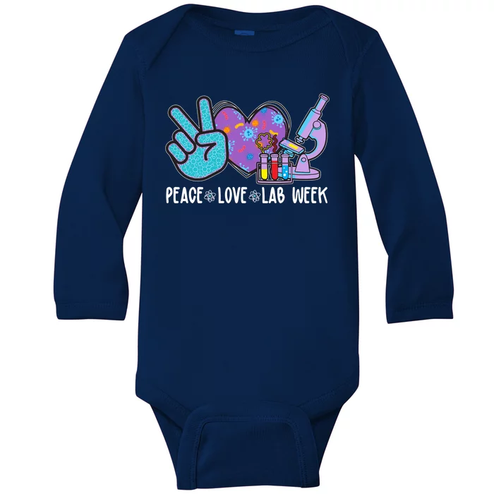 Peace Love Lab Week Science Fan Baby Long Sleeve Bodysuit