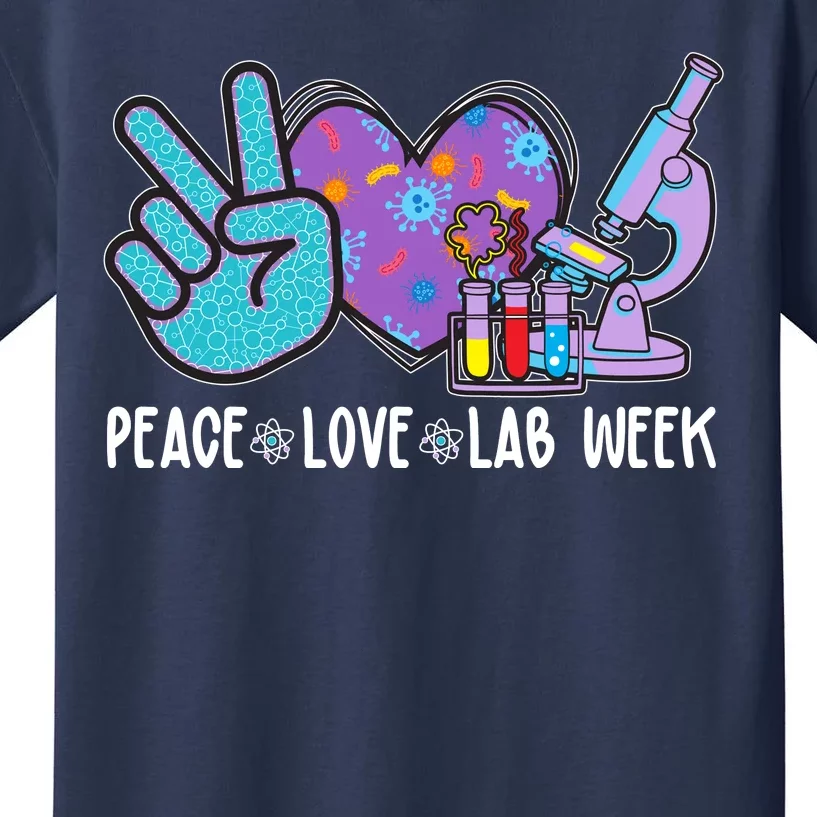 Peace Love Lab Week Science Fan Kids T-Shirt