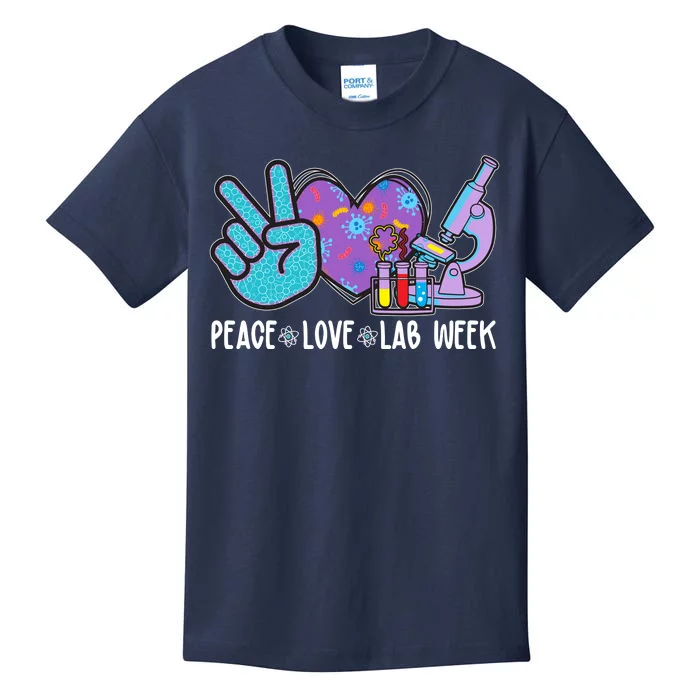 Peace Love Lab Week Science Fan Kids T-Shirt