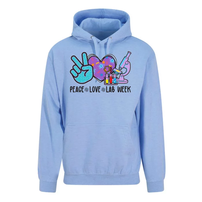 Peace Love Lab Week Science Fan Unisex Surf Hoodie