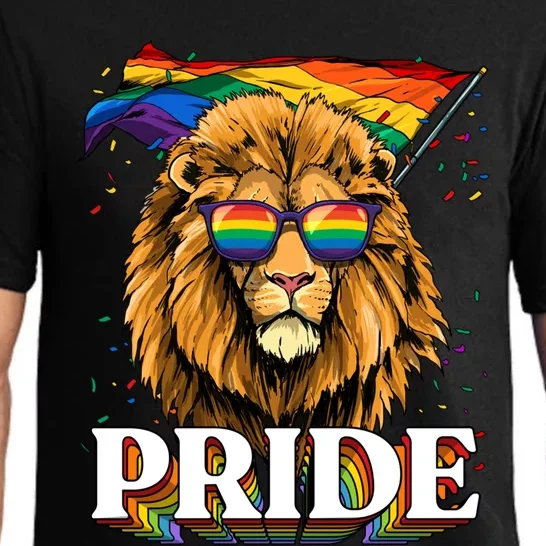 Pride Lion Lgbtq Rainbow Flag Pride Month Animal Lion Lover Gift Pajama Set