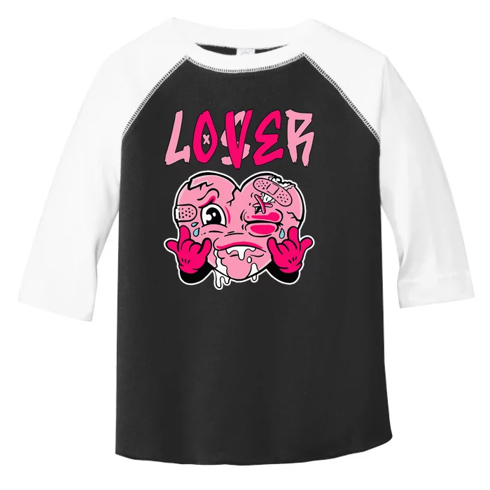 Pink Loser Lover Pink Drip Heart Matching Outfit Toddler Fine Jersey T-Shirt