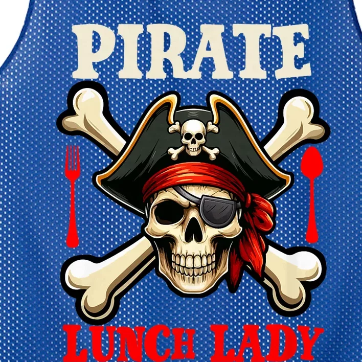 Pirate Lunch Lady Costume Skull Horror Pirate Funny Job Team Mesh Reversible Basketball Jersey Tank