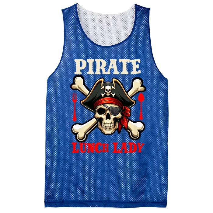 Pirate Lunch Lady Costume Skull Horror Pirate Funny Job Team Mesh Reversible Basketball Jersey Tank