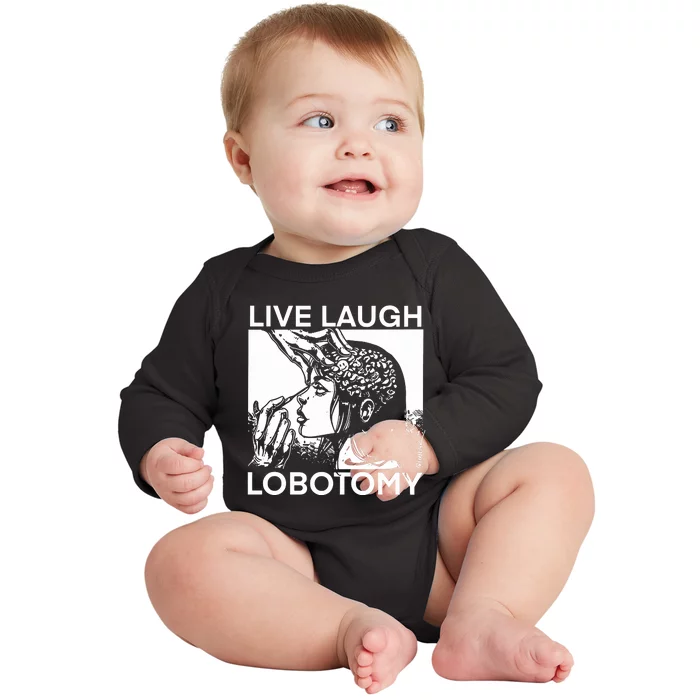 Punkwithacamera Live Laugh Lobotomy Spade Ink Baby Long Sleeve Bodysuit