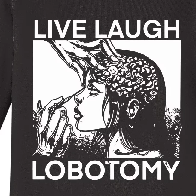 Punkwithacamera Live Laugh Lobotomy Spade Ink Baby Long Sleeve Bodysuit