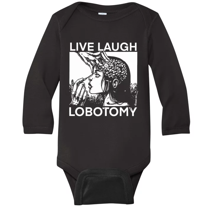 Punkwithacamera Live Laugh Lobotomy Spade Ink Baby Long Sleeve Bodysuit