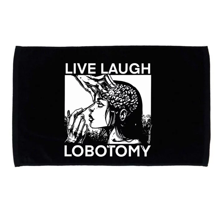 Punkwithacamera Live Laugh Lobotomy Spade Ink Microfiber Hand Towel