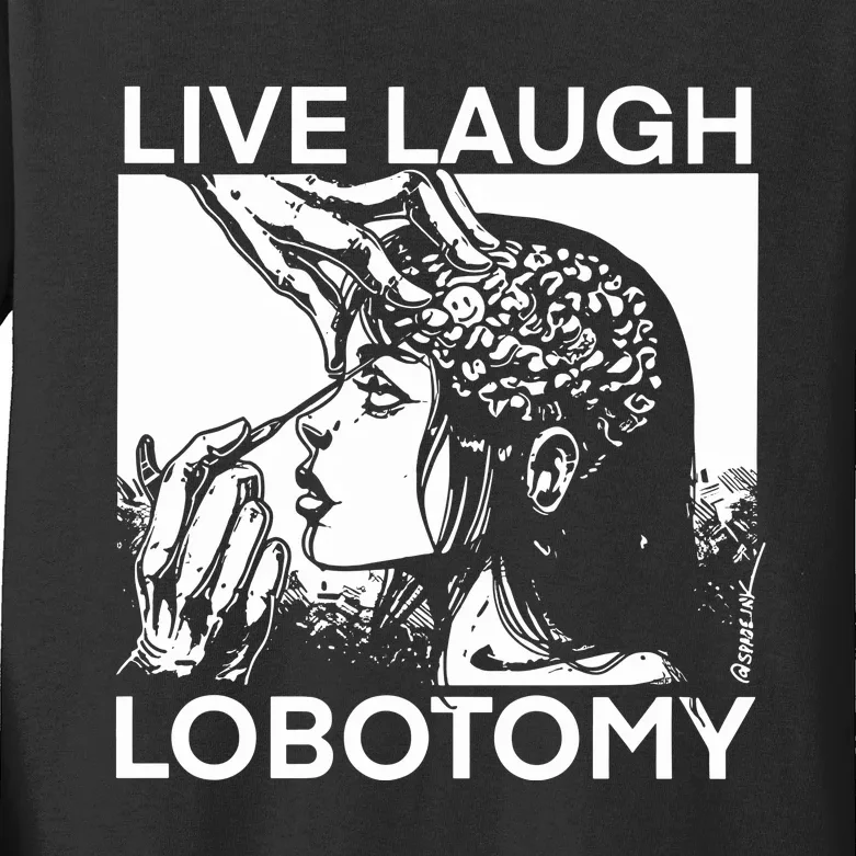 Punkwithacamera Live Laugh Lobotomy Spade Ink Kids Long Sleeve Shirt