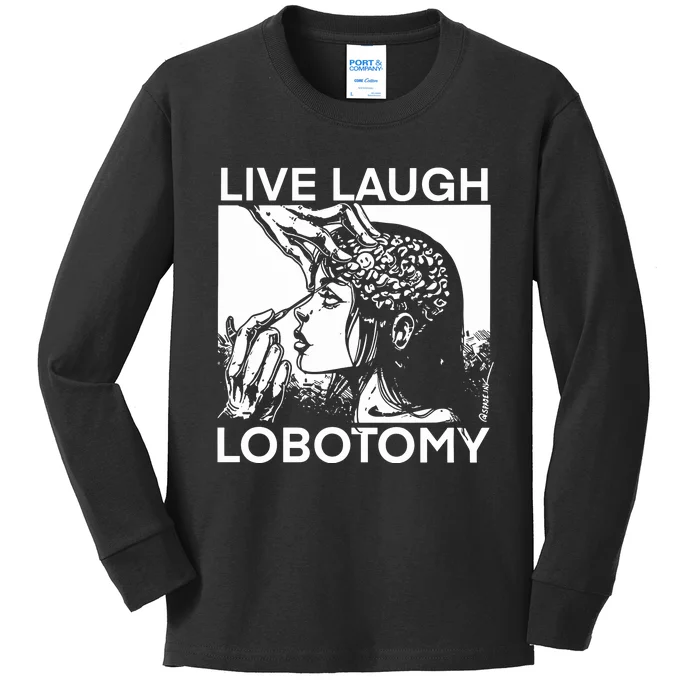 Punkwithacamera Live Laugh Lobotomy Spade Ink Kids Long Sleeve Shirt