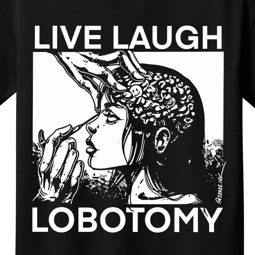 Punkwithacamera Live Laugh Lobotomy Spade Ink Kids T-Shirt