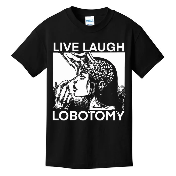 Punkwithacamera Live Laugh Lobotomy Spade Ink Kids T-Shirt