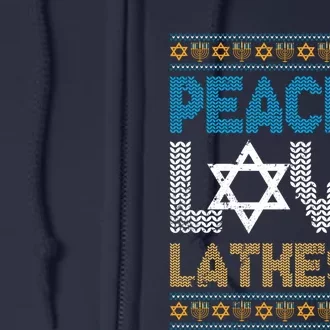 Peace Love Latkes Funny Hanukkah Chanukah Jewish Funny Gifts Full Zip Hoodie