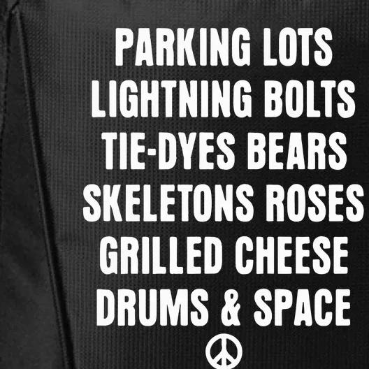 Parking Lots Lightning Bolts Tiedyes Bears Skeletons Roses Grilled Cheese Drums City Backpack