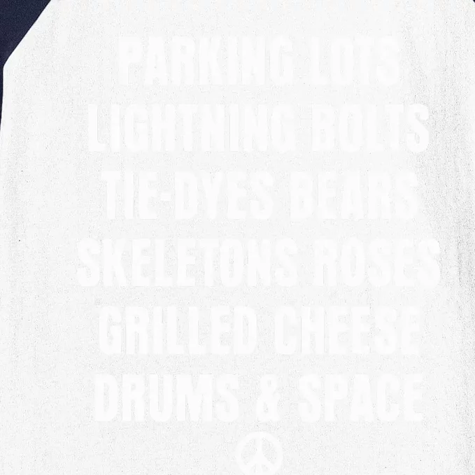 Parking Lots Lightning Bolts Tiedyes Bears Skeletons Roses Grilled Cheese Drums Baseball Sleeve Shirt