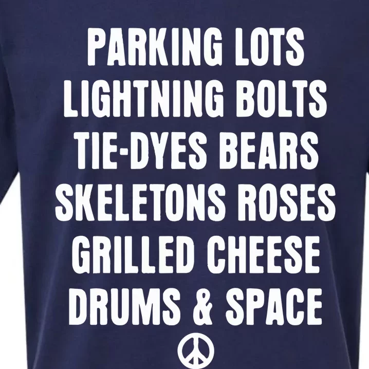 Parking Lots Lightning Bolts Tiedyes Bears Skeletons Roses Grilled Cheese Drums Sueded Cloud Jersey T-Shirt