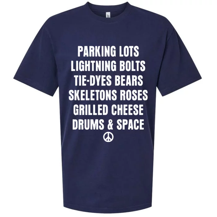 Parking Lots Lightning Bolts Tiedyes Bears Skeletons Roses Grilled Cheese Drums Sueded Cloud Jersey T-Shirt