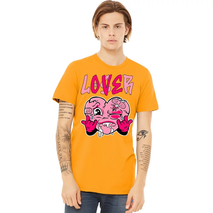 Pink Loser Lover Pink Drip Heart Matching Premium T-Shirt