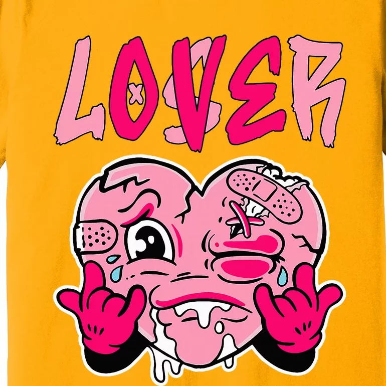 Pink Loser Lover Pink Drip Heart Matching Premium T-Shirt