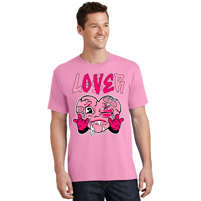 Pink Loser Lover Pink Drip Heart Matching T-Shirt