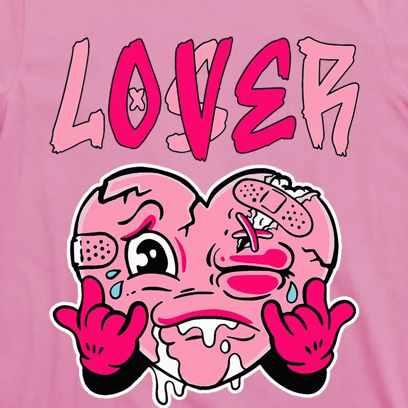 Pink Loser Lover Pink Drip Heart Matching T-Shirt