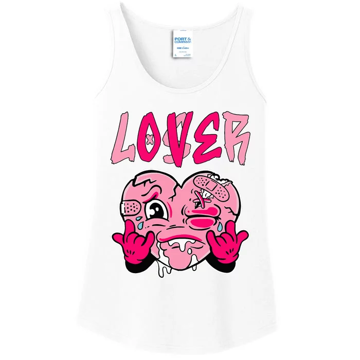 Pink Loser Lover Pink Drip Heart Matching Ladies Essential Tank