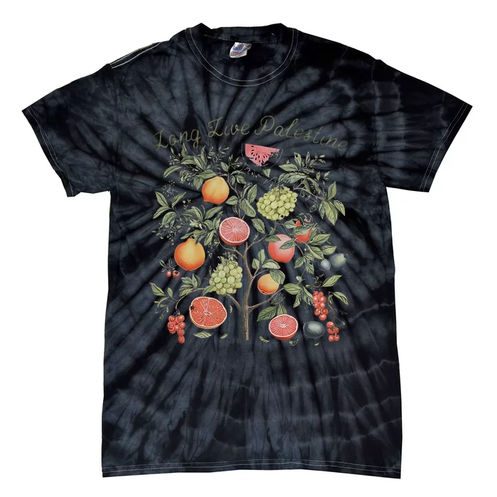 Palestine Long Live Fruits Of Palestine Olive Tree Vintage Tie-Dye T-Shirt