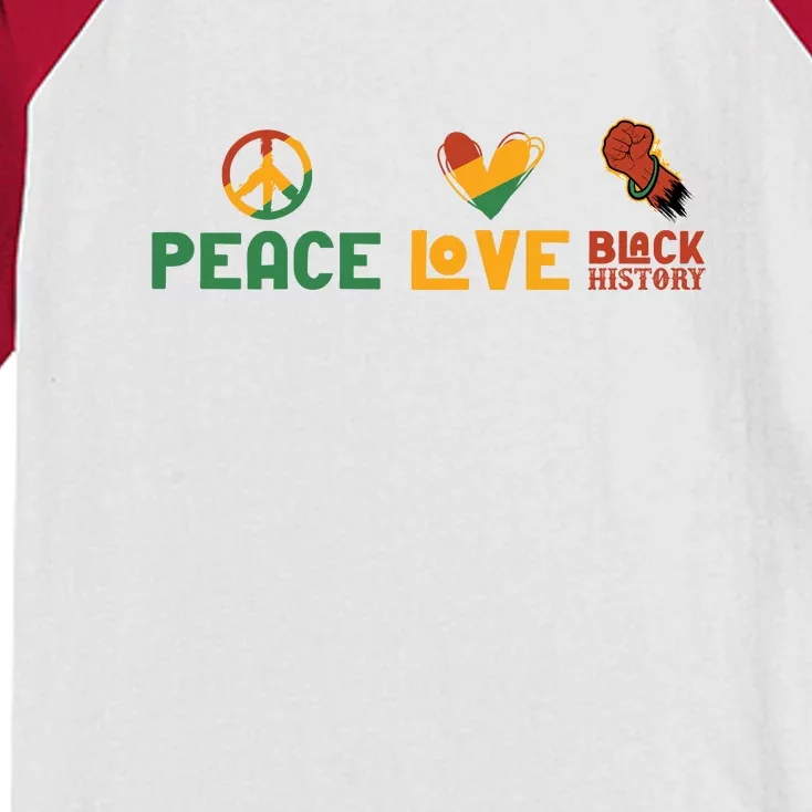 Peace Love Locs Black History Month African Woman Kids Colorblock Raglan Jersey