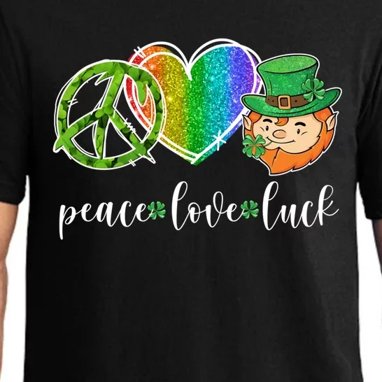 Peace Love Luck Leprechaun Hippie Happy St Patrick's Day Gift Pajama Set