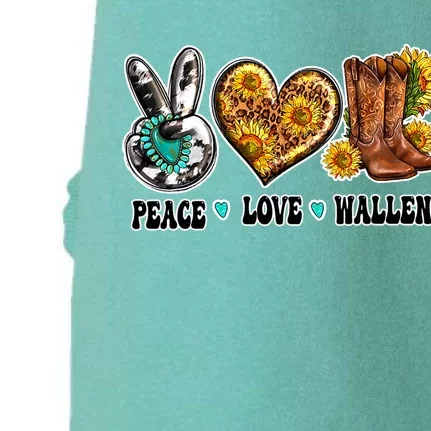 Peace Love Leopard Morgan Country Western Cowboy Boots Hat Doggie 3-End Fleece Hoodie