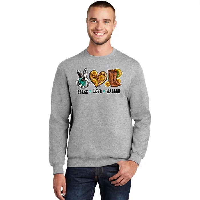 Peace Love Leopard Morgan Country Western Cowboy Boots Hat Tall Sweatshirt