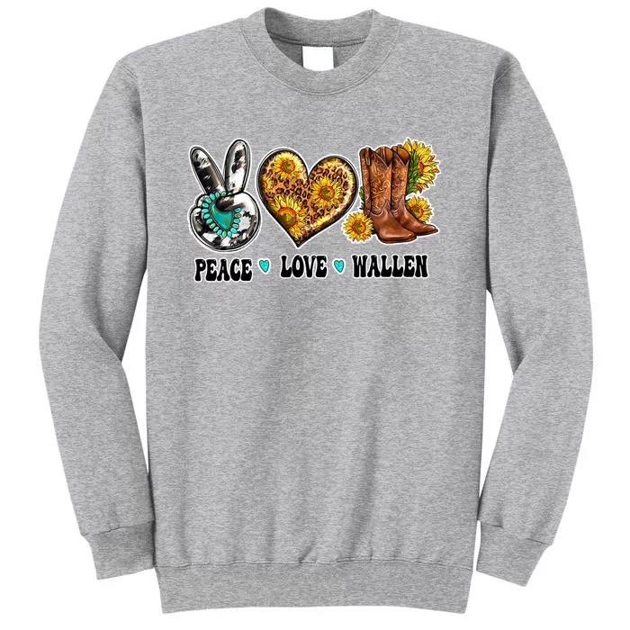 Peace Love Leopard Morgan Country Western Cowboy Boots Hat Tall Sweatshirt