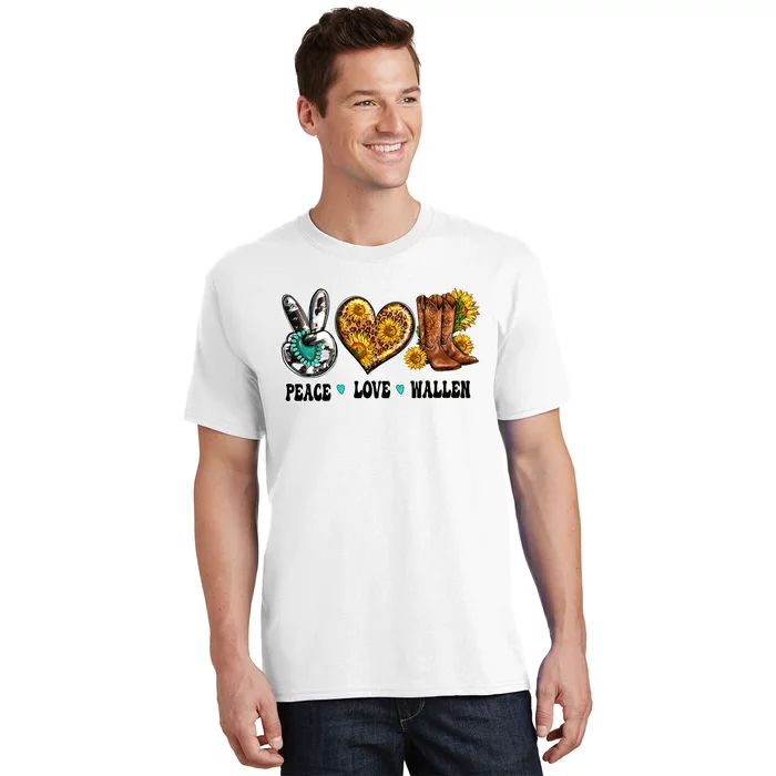 Peace Love Leopard Morgan Country Western Cowboy Boots Hat T-Shirt