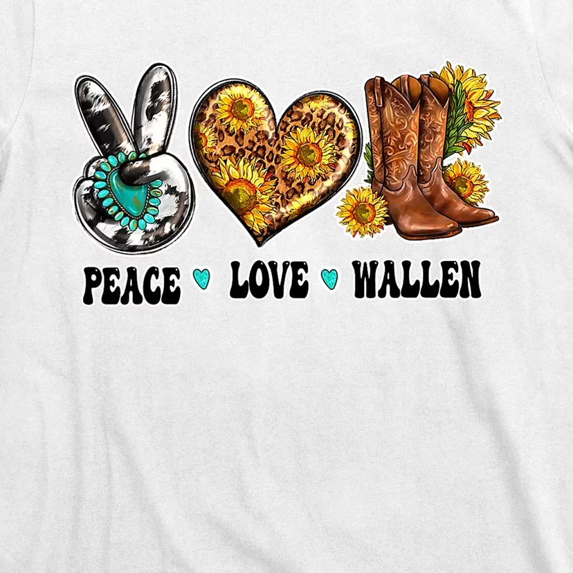 Peace Love Leopard Morgan Country Western Cowboy Boots Hat T-Shirt