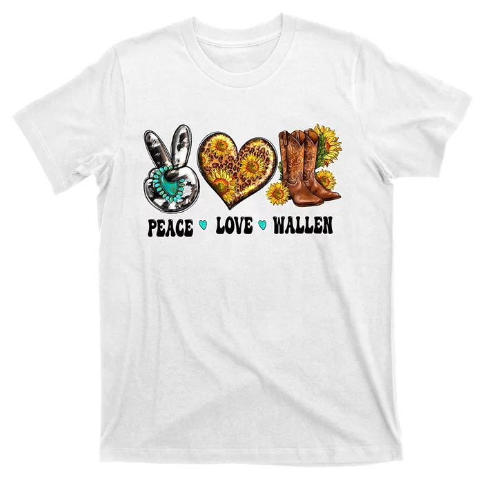 Peace Love Leopard Morgan Country Western Cowboy Boots Hat T-Shirt