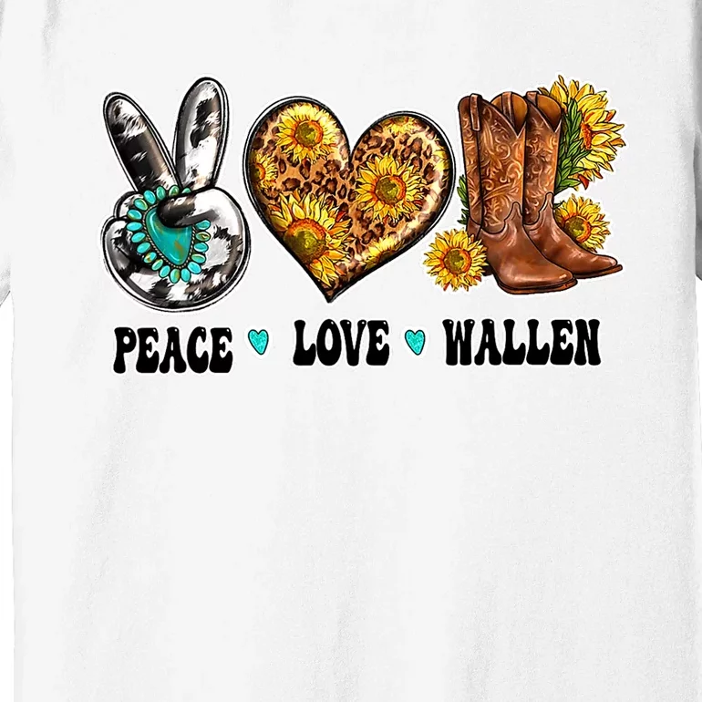 Peace Love Leopard Morgan Country Western Cowboy Boots Hat Premium T-Shirt