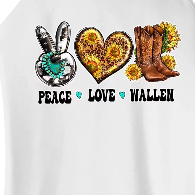 Peace Love Leopard Morgan Country Western Cowboy Boots Hat Women’s Perfect Tri Rocker Tank