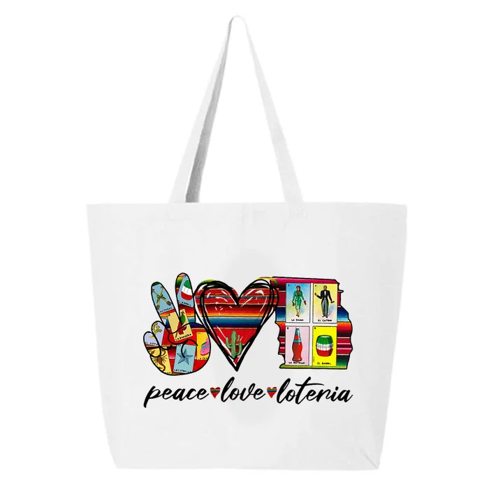 Peace Love Lottery Mexican Bingo Cards Latina Power Mexicana 25L Jumbo Tote