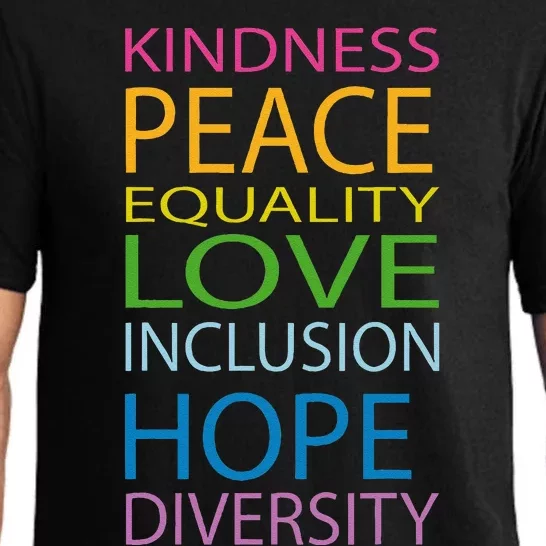 Peace Love Lgbt Glbt Kindness Hope Equal Inclusion Diversity Pajama Set