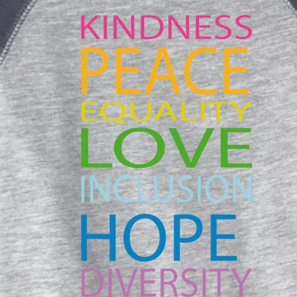 Peace Love Lgbt Glbt Kindness Hope Equal Inclusion Diversity Toddler Fine Jersey T-Shirt